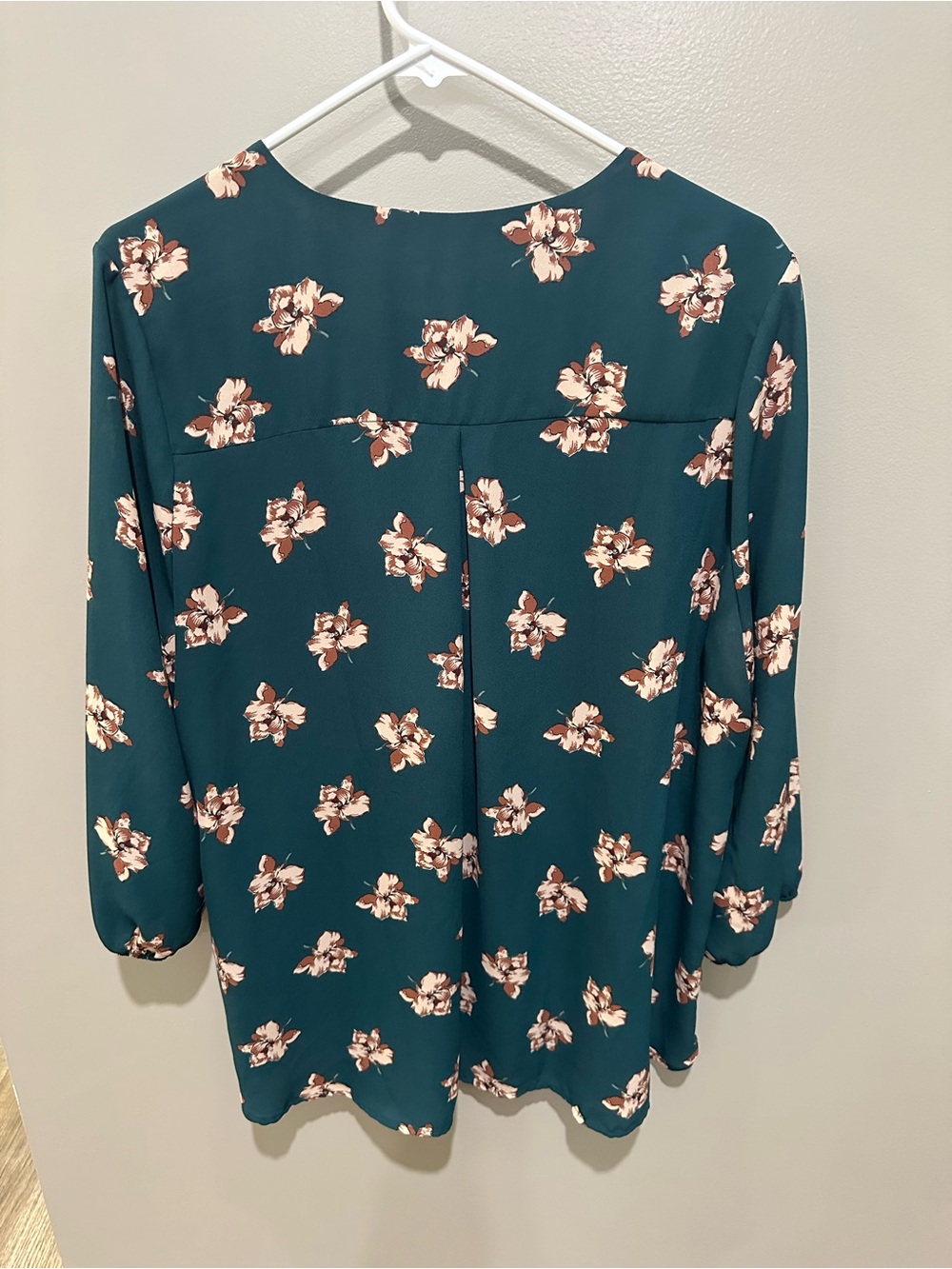 West Kei Teal Floral Tie-Neck Tunic - Picture 3 of 3